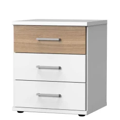 Nachtkommode in Weiß & Eiche - Calassina