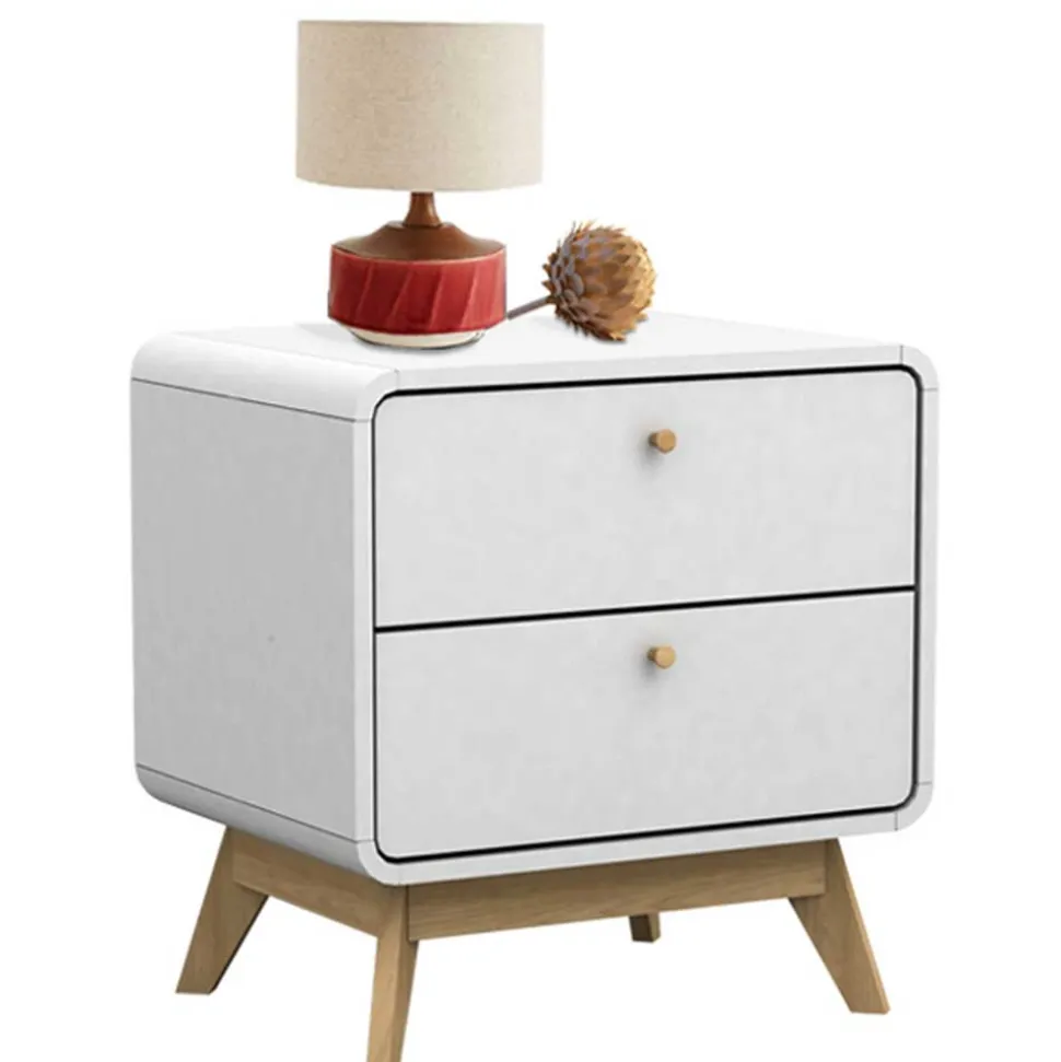 Nachtkommode in Weiß mit Eiche - Kolreva