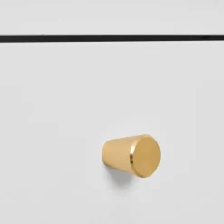 Nachtkommode in Weiß mit Gold - Lititia