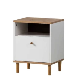 Nachtkommode in Weiß mit Wildeiche - Ambreros