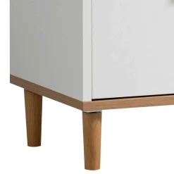 Nachtkommode in Weiß mit Wildeiche - Ambreros