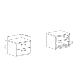 Nachtkommode in Wildeiche NB & Schwarz - Potsdam