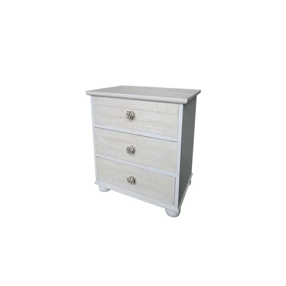 Nachtkommode Leviusa in Weiß Creme