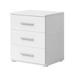 Nachtkommode mit drei Schubladen in Weiß - Juleste