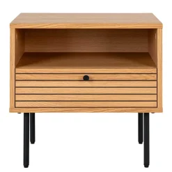 Nachtkommode mit Fach und Schublade - Virona