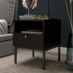 Nachtkommode mit Fach und Schublade - Groot