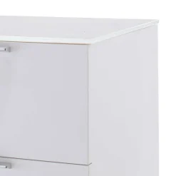 Nachtkommode mit Glasbeschichtung Ardila in Weiß