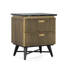 Nachtkommode mit Marmorplatte - Hayato