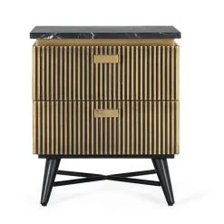 Nachtkommode mit Marmorplatte - Hayato