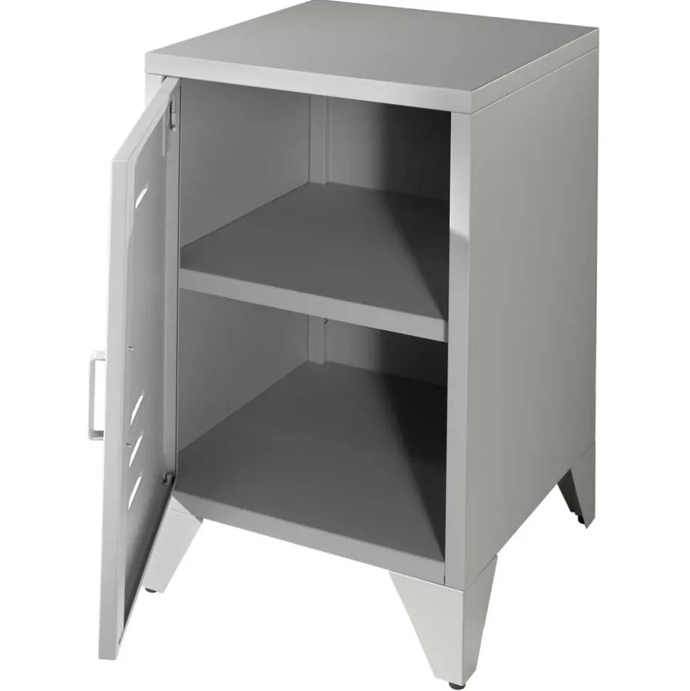 Nachtkommode mit Tür in Grau - Grandios