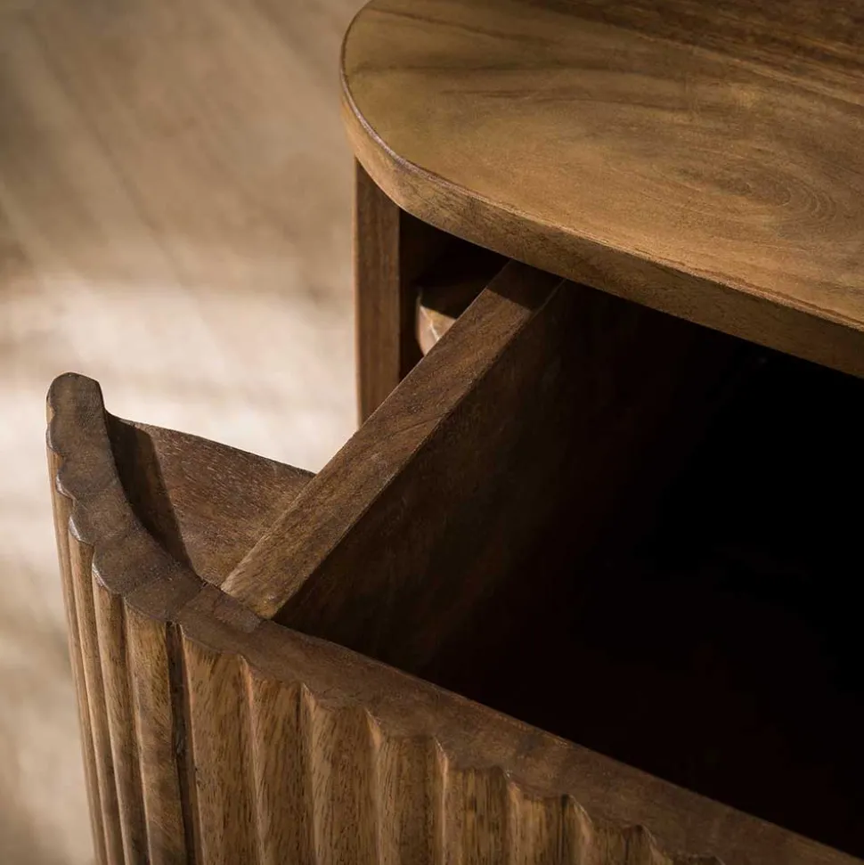 Nachtkonsole für die Wandmontage aus Massivholz - Izunamy