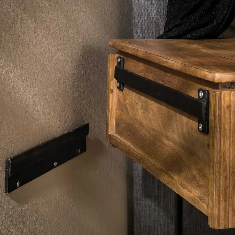 Nachtkonsole für die Wandmontage aus Massivholz - Izunamy