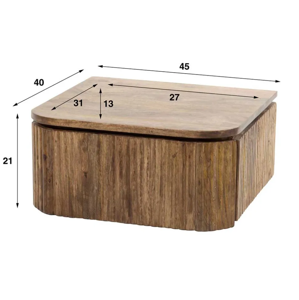 Nachtkonsole für die Wandmontage aus Massivholz - Izunamy
