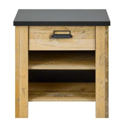 Nachtkonsole im Altholz Look & Anthrazit - Naiavio