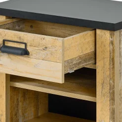 Nachtkonsole im Altholz Look & Anthrazit - Naiavio