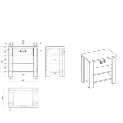 Nachtkonsole mit Schublade & zwei Fächern - Tramos
