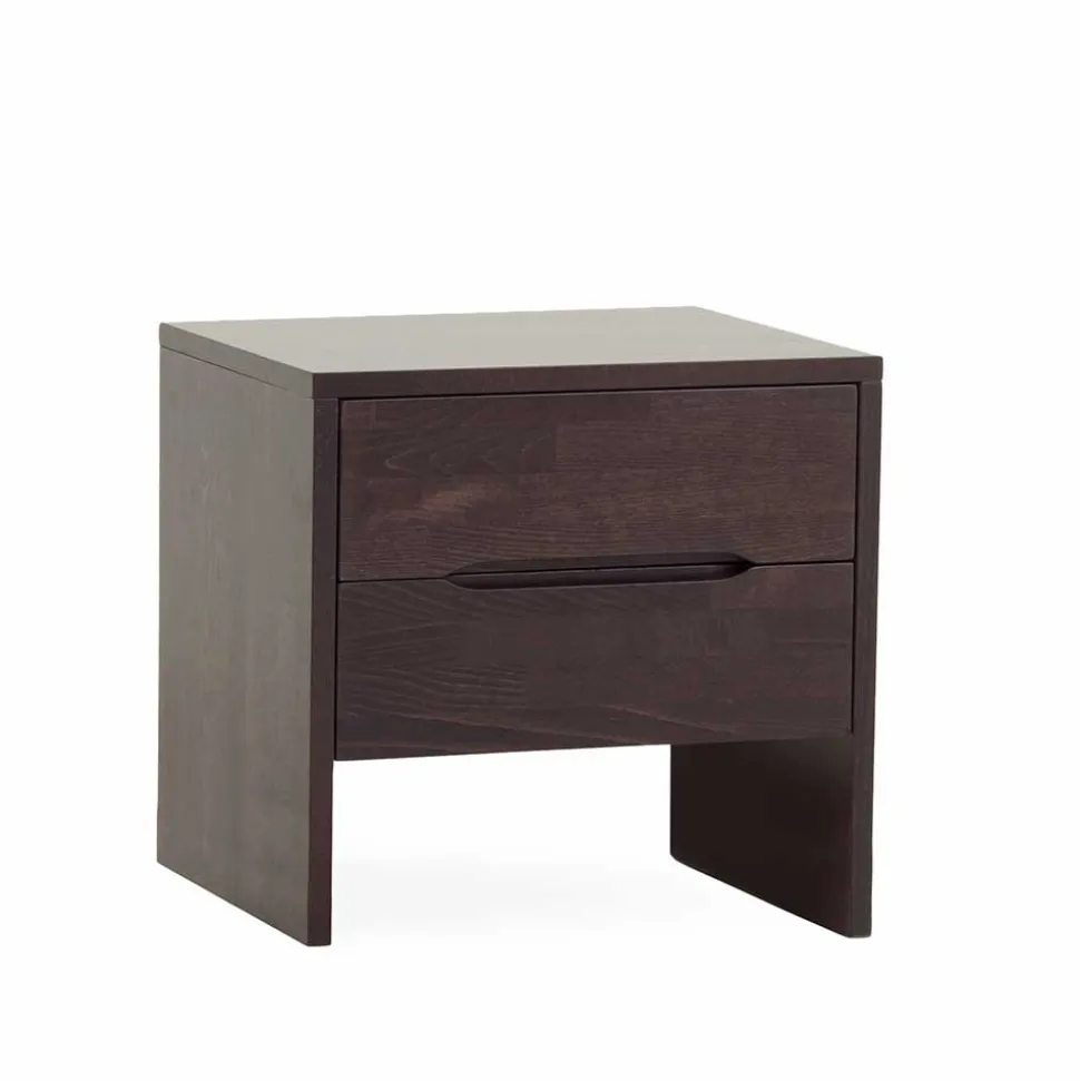 Nachtschrank aus Buche Wengefarben Jet mit 2 Schubladen