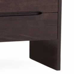 Nachtschrank aus Buche Wengefarben Jet mit 2 Schubladen