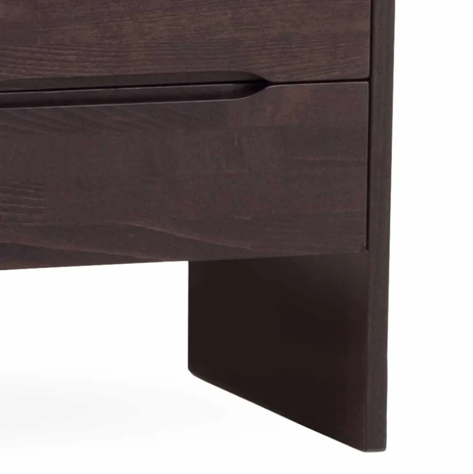 Nachtschrank aus Buche Wengefarben Jet mit 2 Schubladen