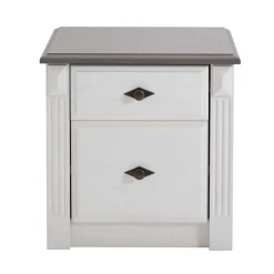 Nachtschränkchen Caneon in Grau Weiß
