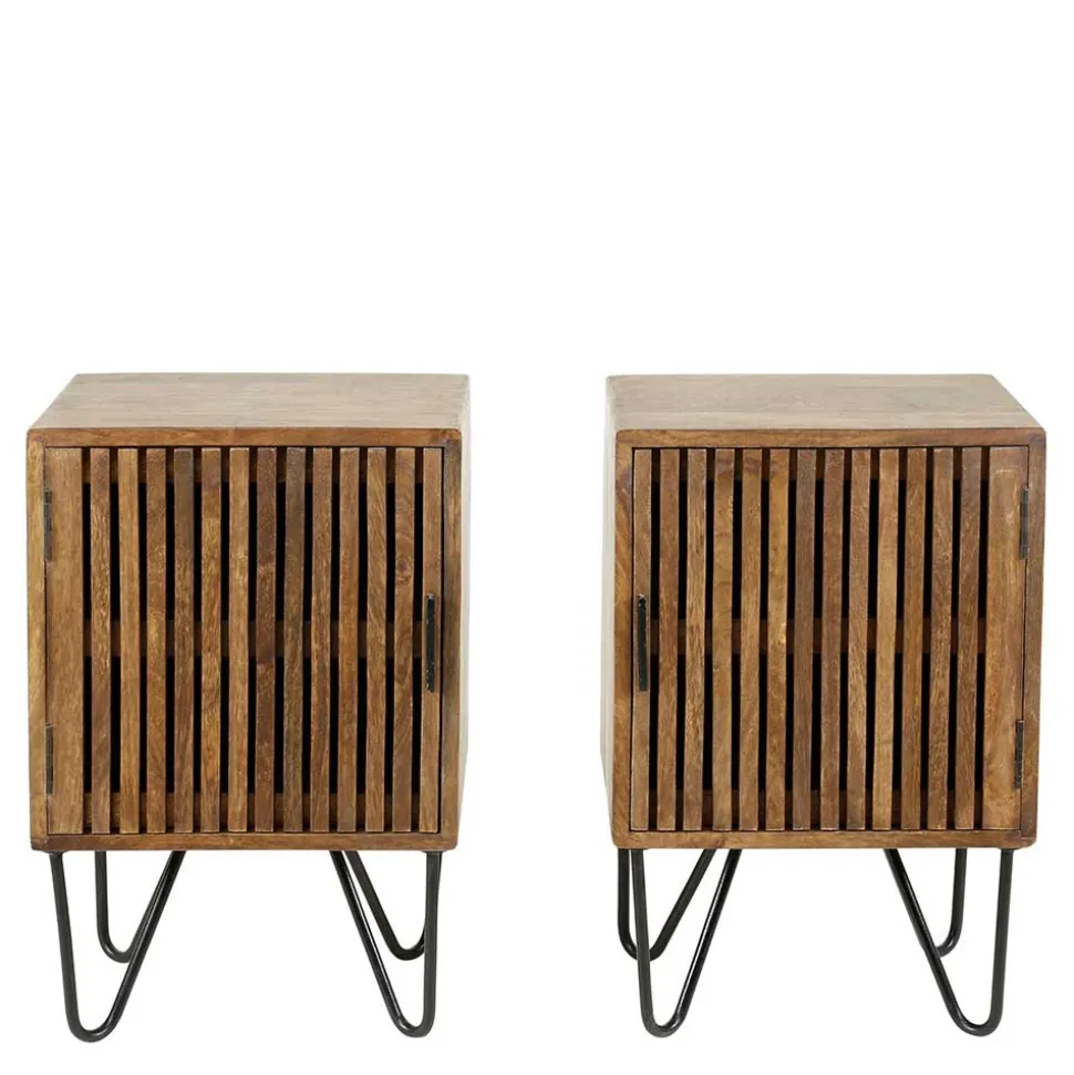 Nachtschränke aus Mangoholz - Baina (2er Set)