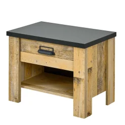 Nachttisch in Altholz Optik & Anthrazit - Naiavio