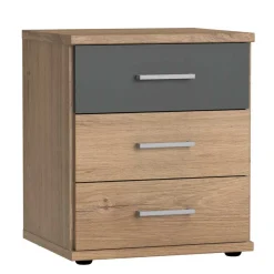 Nachttisch in Eiche NB & Dunkelgrau - Leviza