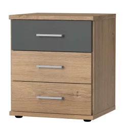 Nachttisch in Eiche NB & Dunkelgrau - Leviza