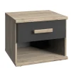 Nachttisch in Eiche San Remo & Dunkelgrau - Jilamenda