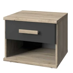Nachttisch in Eiche San Remo & Dunkelgrau - Jilamenda