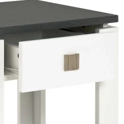 Nachttisch Kommode Mercadeo in Weiß Grau