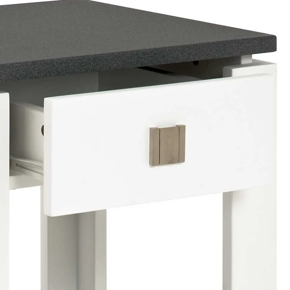 Nachttisch Kommode Mercadeo in Weiß Grau