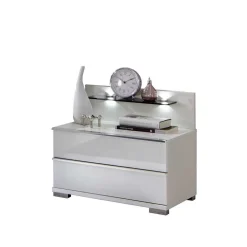 Nachttisch Konsole Donpiave in Weiß (zweiteilig)