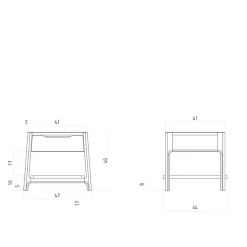 Nachttisch mit Schublade und Ablage - Lana