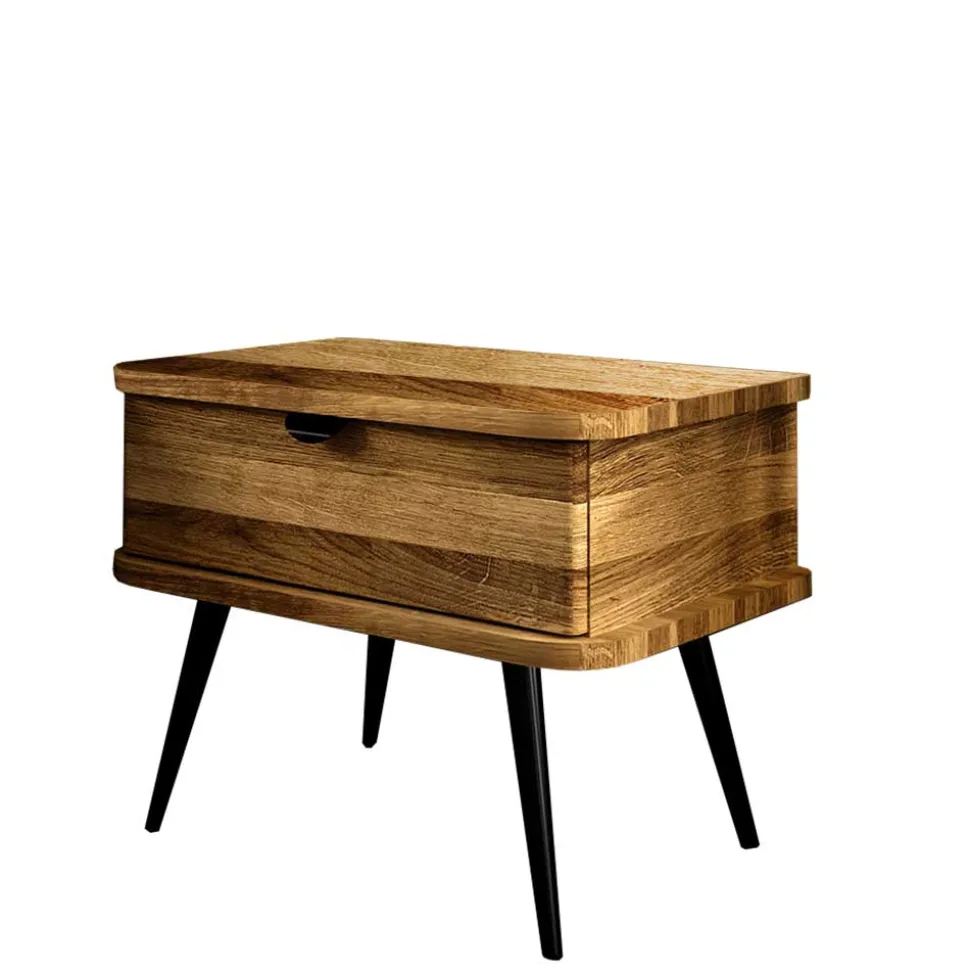 Nachttisch mit Schublade aus Wildeiche - Casarius