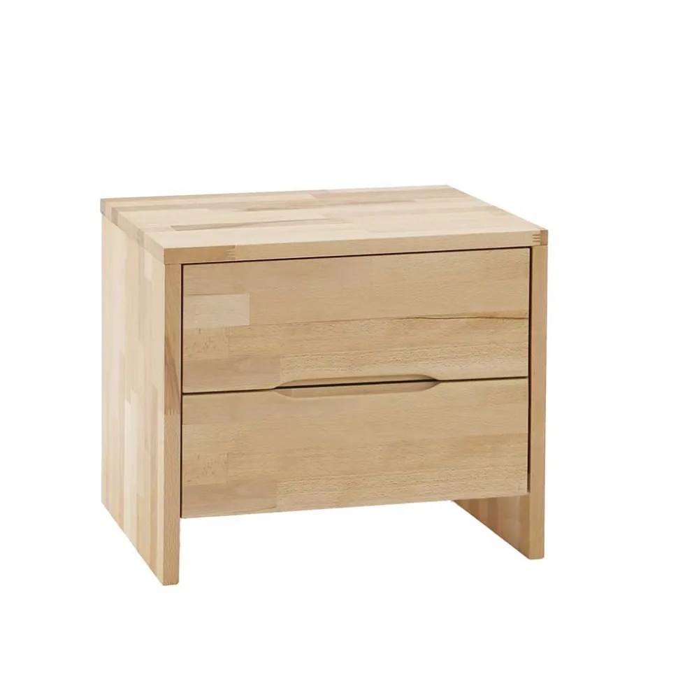 Nachttisch mit zwei Schubladen Devenia Kernbuche massiv