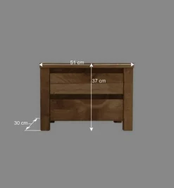 Nachttischkommode Nadalia aus Wildeiche massiv geölt