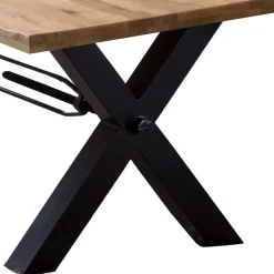 Naturkante Holztisch Wildeiche mit X Füßen - Ascolano