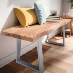 Naturkanten Dielenbank aus Akazie massiv - Vibka