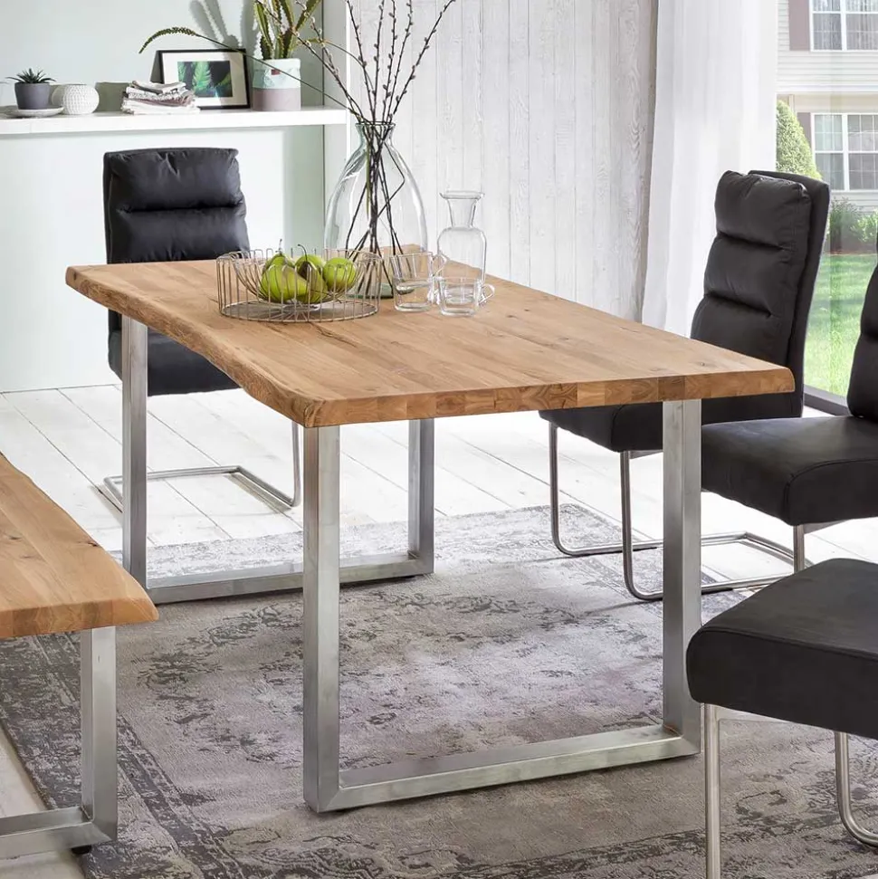 Naturkanten Eichentisch im Loft Stil - Piacenza