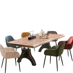 Naturkanten Esstisch mit Industrial Gestell - Belego