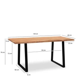 Naturkanten-Tisch mit Trapezbeinen - Captain