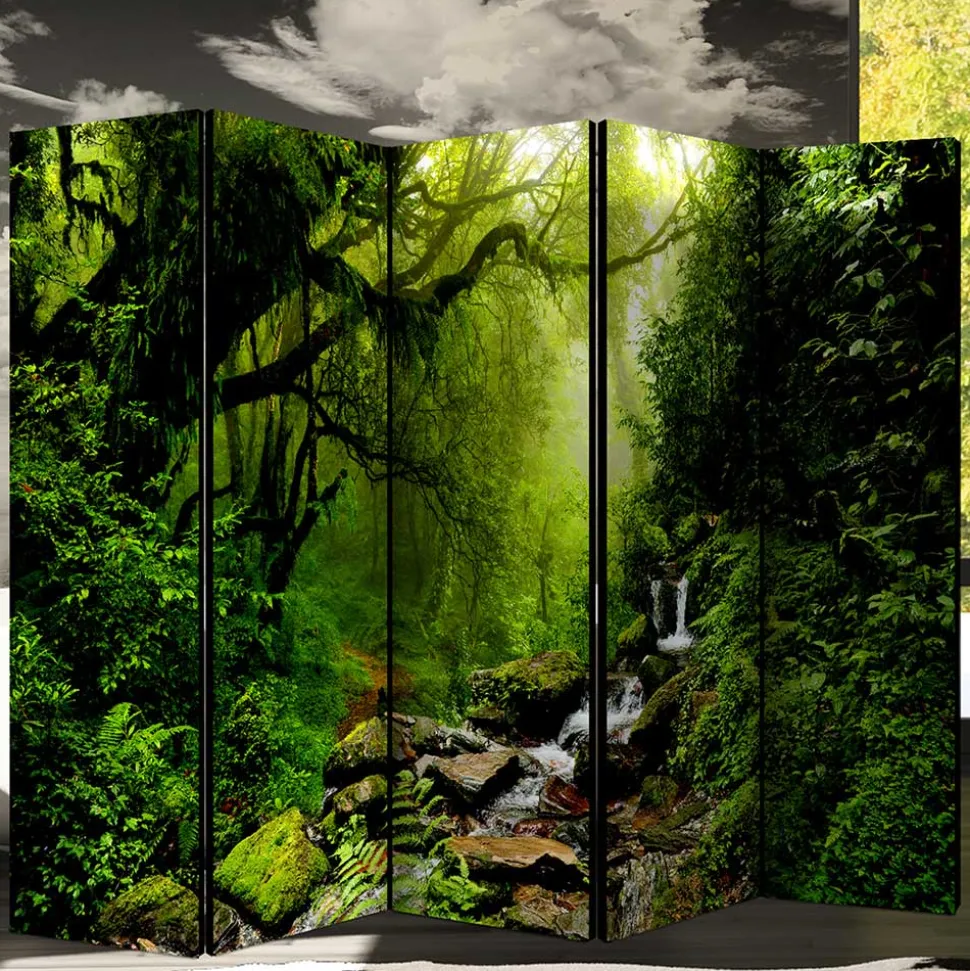 Naturmotiv Paravent Wald & Wasser - Rikuo