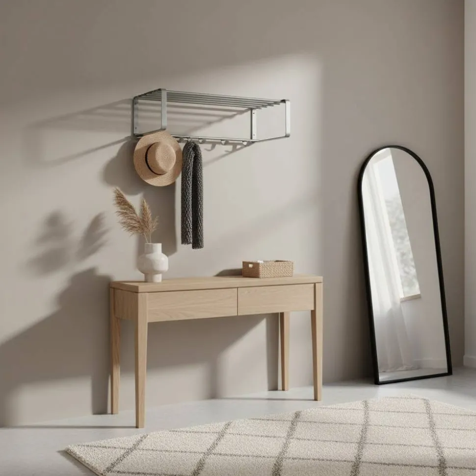 Nickelfarbene Hängegarderobe aus Stahl - Mazurra