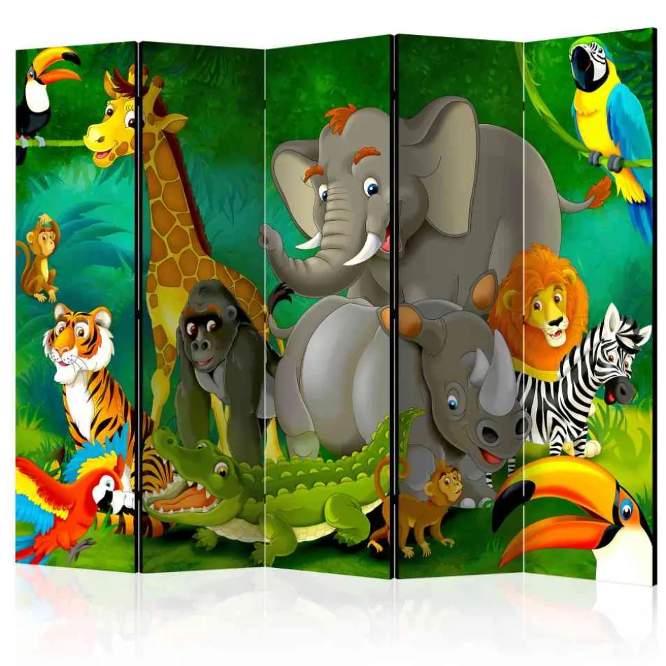 Niedlicher Kinder Paravent Dschungeltiere - Adatto