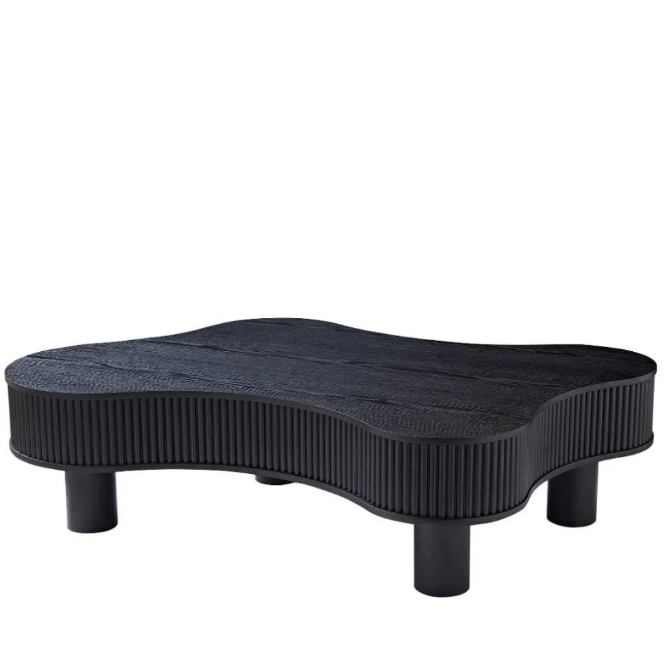 Niedriger Design-Couchtisch in Schwarz - Hiloria