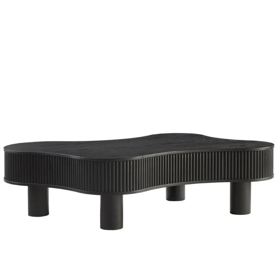 Niedriger Design-Couchtisch in Schwarz - Hiloria