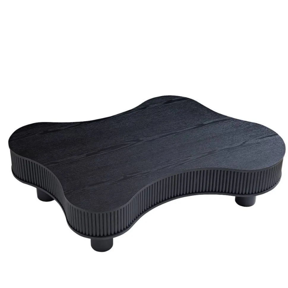 Niedriger Design-Couchtisch in Schwarz - Hiloria