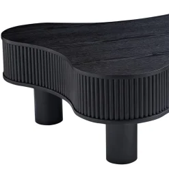 Niedriger Design-Couchtisch in Schwarz - Hiloria