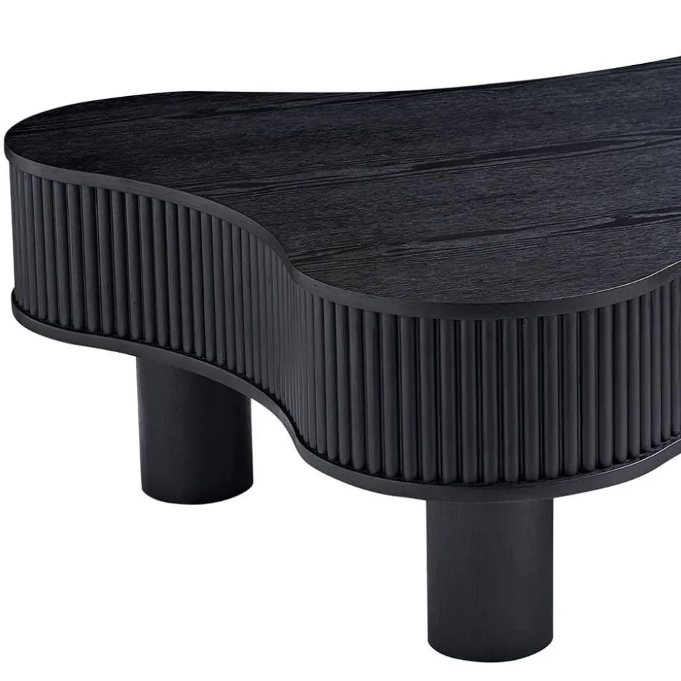 Niedriger Design-Couchtisch in Schwarz - Hiloria